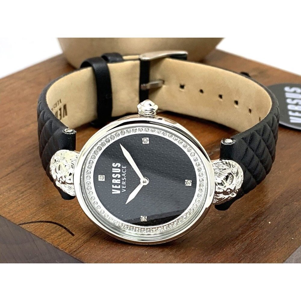 Versus by Versace Women's Watch VSPZU0121 Black Dial Silver Case Leather… - Picture 8 of 14